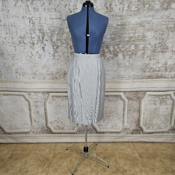 Vintage 1990s Houndstooth Pencil Skirt Academia Pinup VTG 90s M Black White - Picture 2 of 10